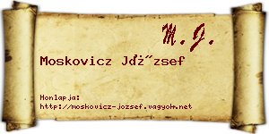 Moskovicz József névjegykártya